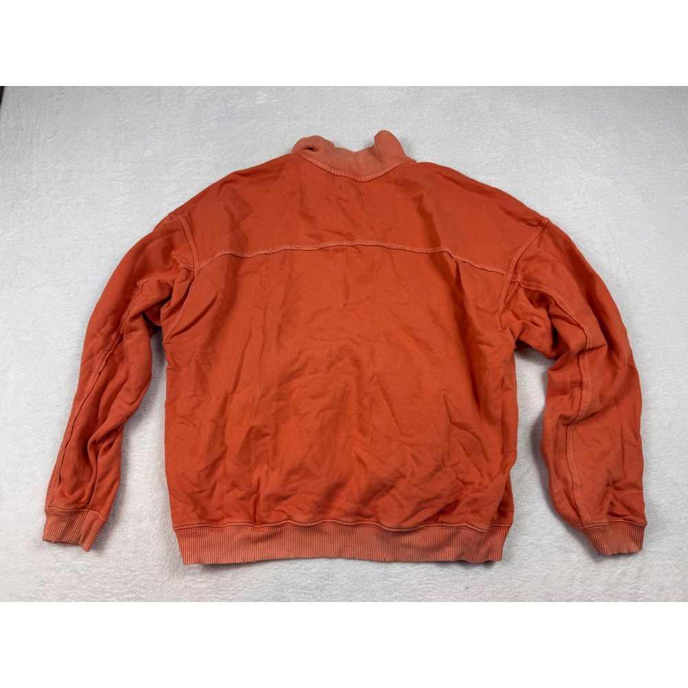 Aerie Womens Orange Quarter Zip French Terry Sweatshirt Kangaroo Pocket Size S - Picture 5 of 5